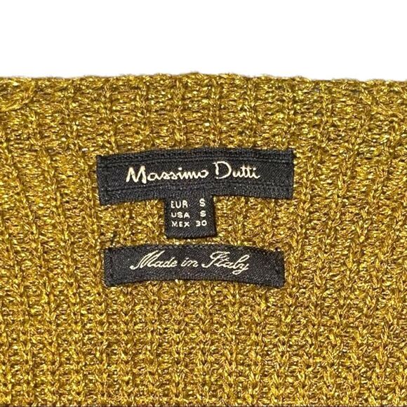 Massimo Dutti Green Gold V Neck Sweater - Picture 11 of 16